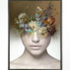 Urban Cotton Wandkleed 'Bloom' 110 x 145cm in Floating Frame - black | Urban Cotton