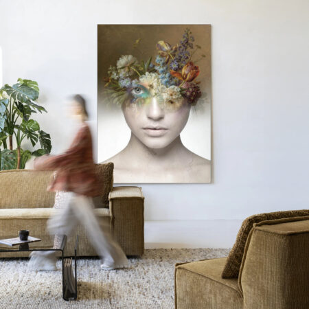 Urban Cotton Wandkleed 'Bloom' 80 x 110cm in Frame - black | Urban Cotton
