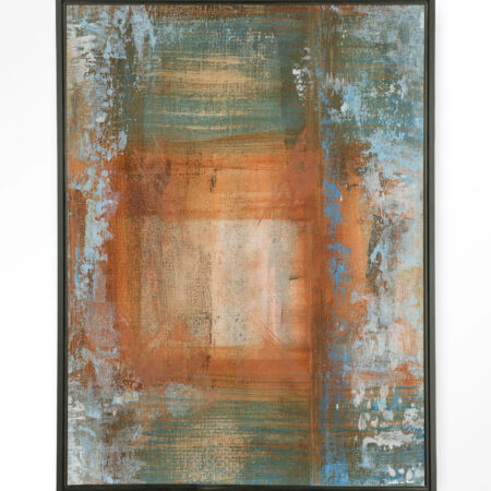 Urban Cotton Wandkleed 'Blue Ocker Abstract 1' 80 x 110cm in Floating Frame - black | Urban Cotton