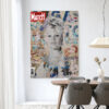 Urban Cotton Wandkleed 'Brigitte' 110 x 145cm in Frame - black | Urban Cotton
