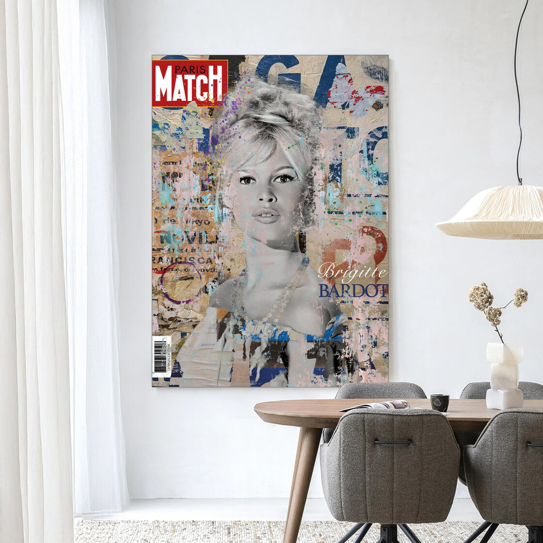 Urban Cotton Wandkleed 'Brigitte' 110 x 145cm in Frame - black | Urban Cotton