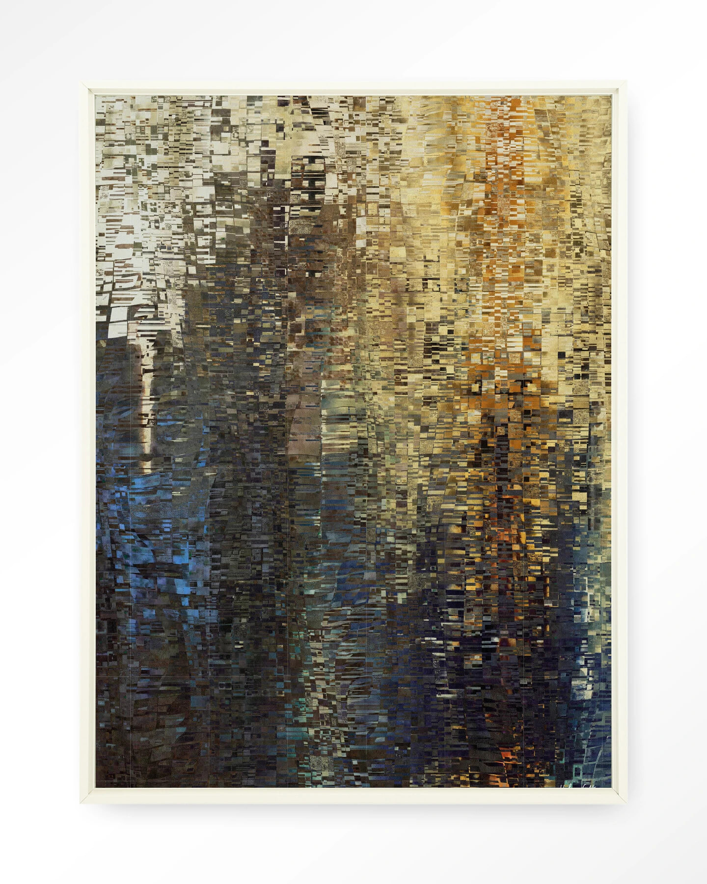 Urban Cotton Wandkleed 'Drops' 110 x 145cm in Floating Frame - off white | Urban Cotton