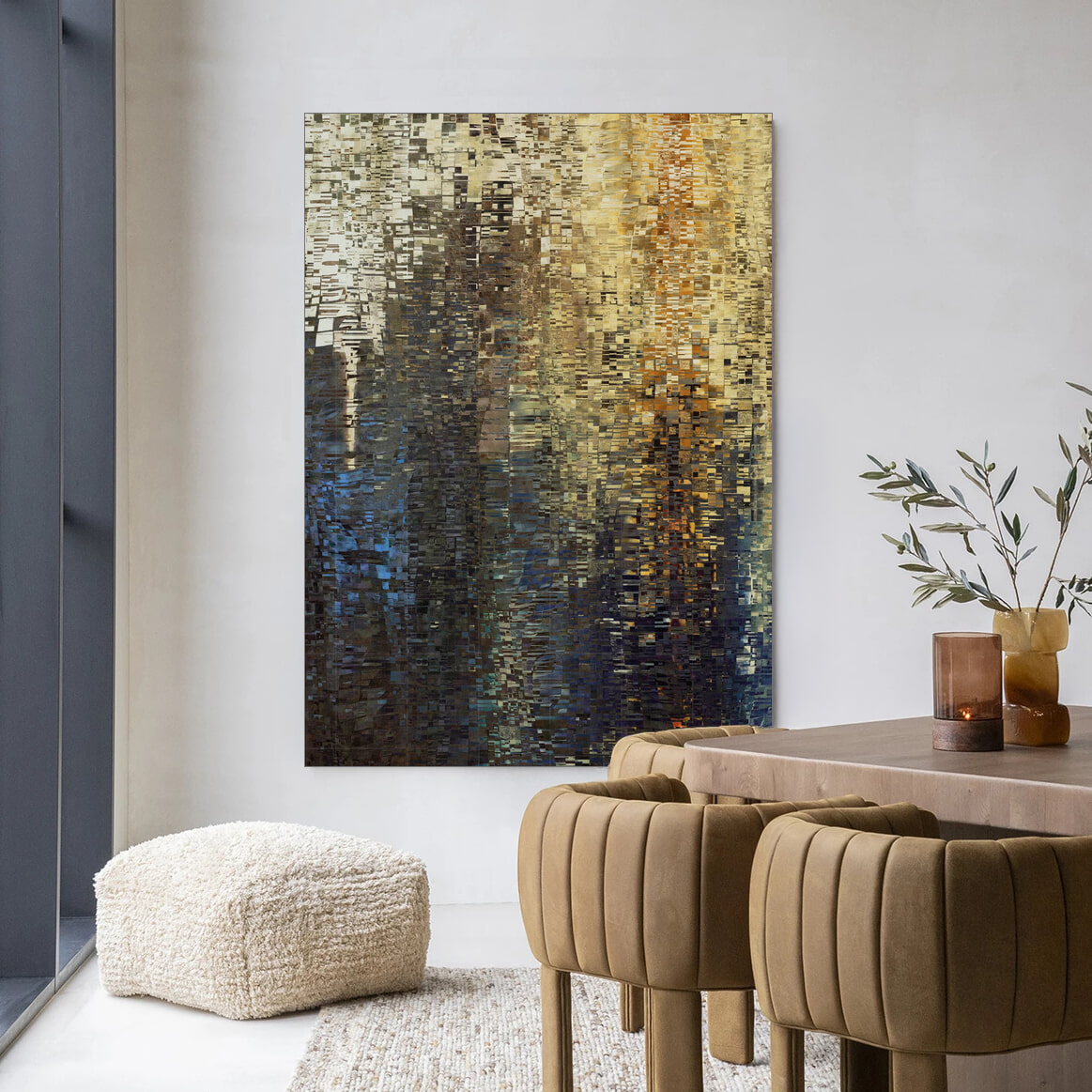 Urban Cotton Wandkleed 'Drops' 110 x 145cm in Frame - black | Urban Cotton