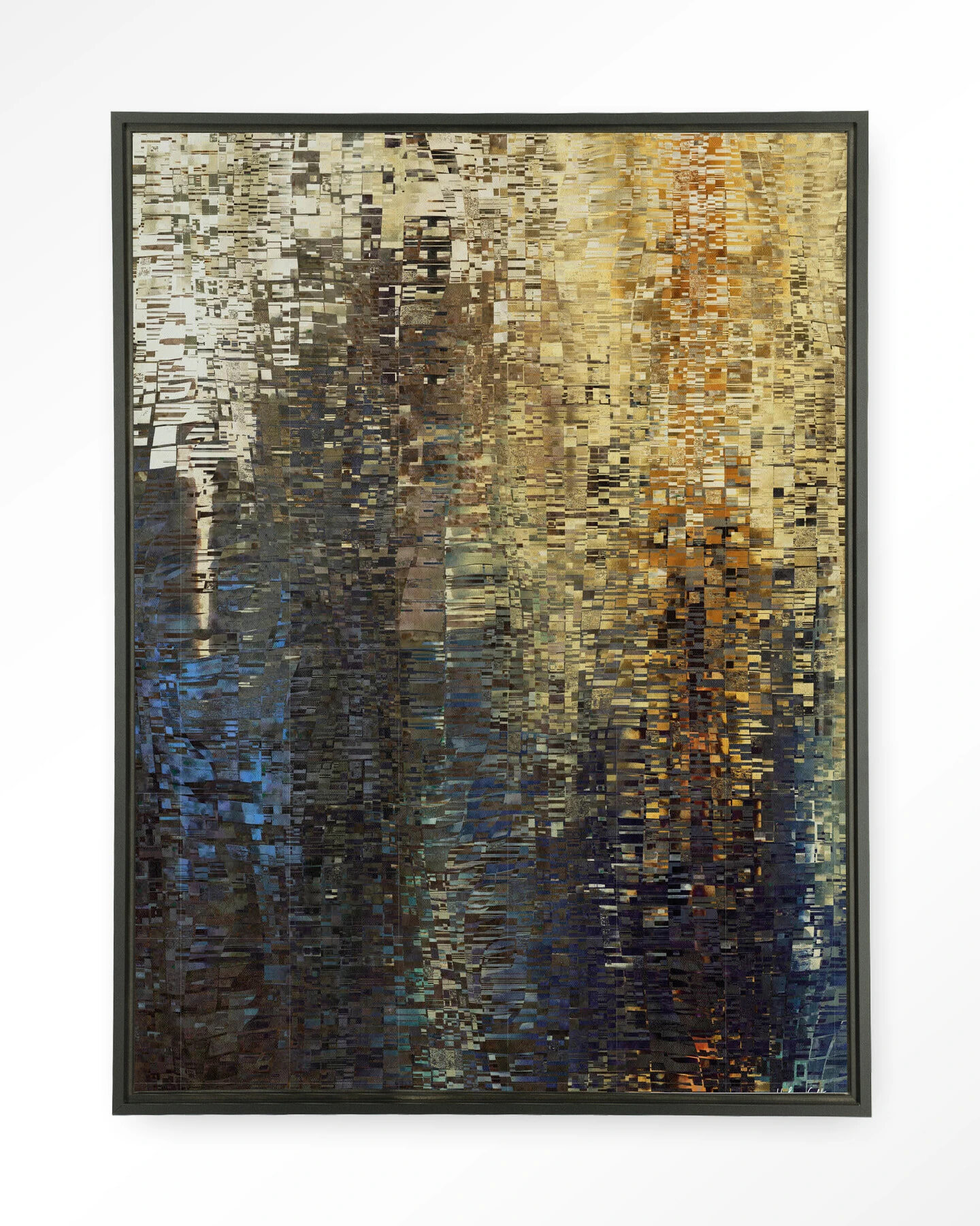 Urban Cotton Wandkleed 'Drops' 80 x 110cm in Floating Frame - black | Urban Cotton