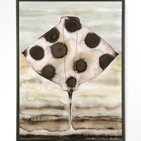 Urban Cotton Wandkleed 'Eagle Ray' 110 x 145cm in Floating Frame - black | Urban Cotton