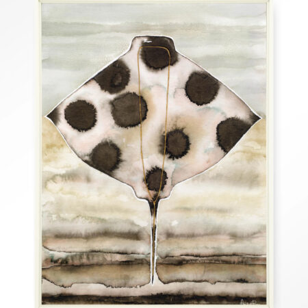 Urban Cotton Wandkleed 'Eagle Ray' 110 x 145cm in Floating Frame - off white | Urban Cotton