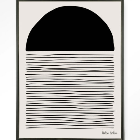 Urban Cotton Wandkleed 'Element' 110 x 145cm in Floating Frame - black | Urban Cotton