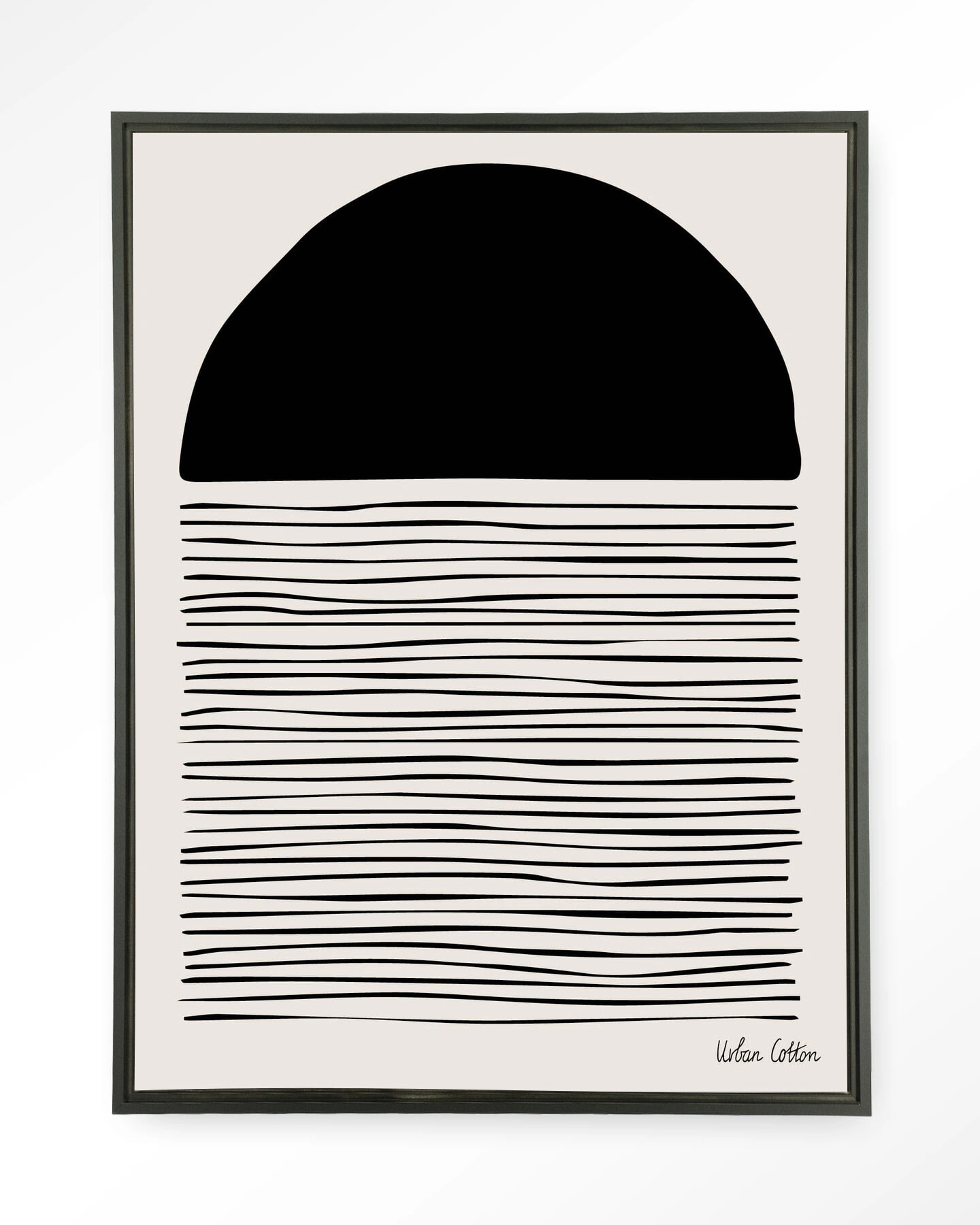Urban Cotton Wandkleed 'Element' 110 x 145cm in Floating Frame - black | Urban Cotton