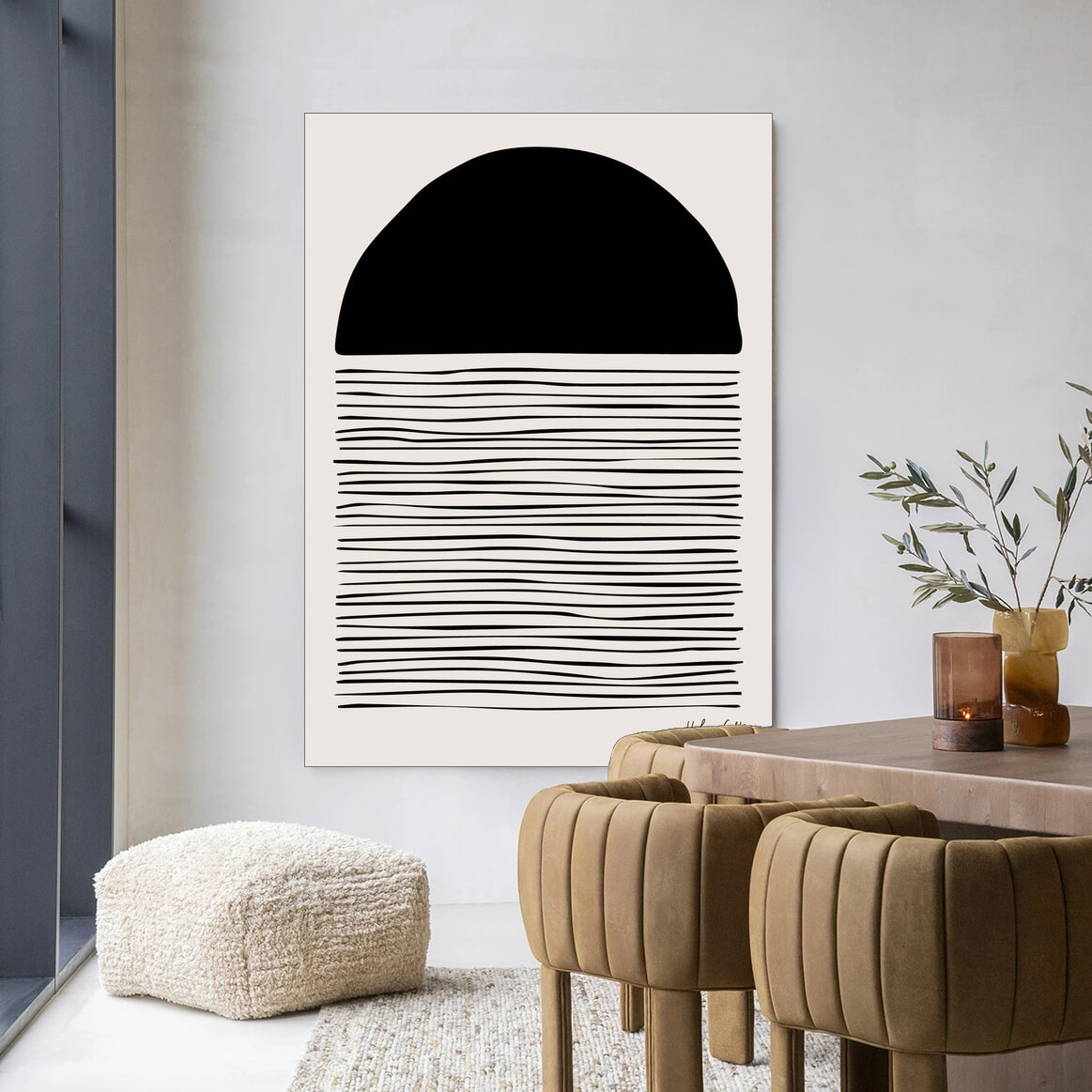 Urban Cotton Wandkleed 'Element' 145 x 190cm in Frame - black | Urban Cotton