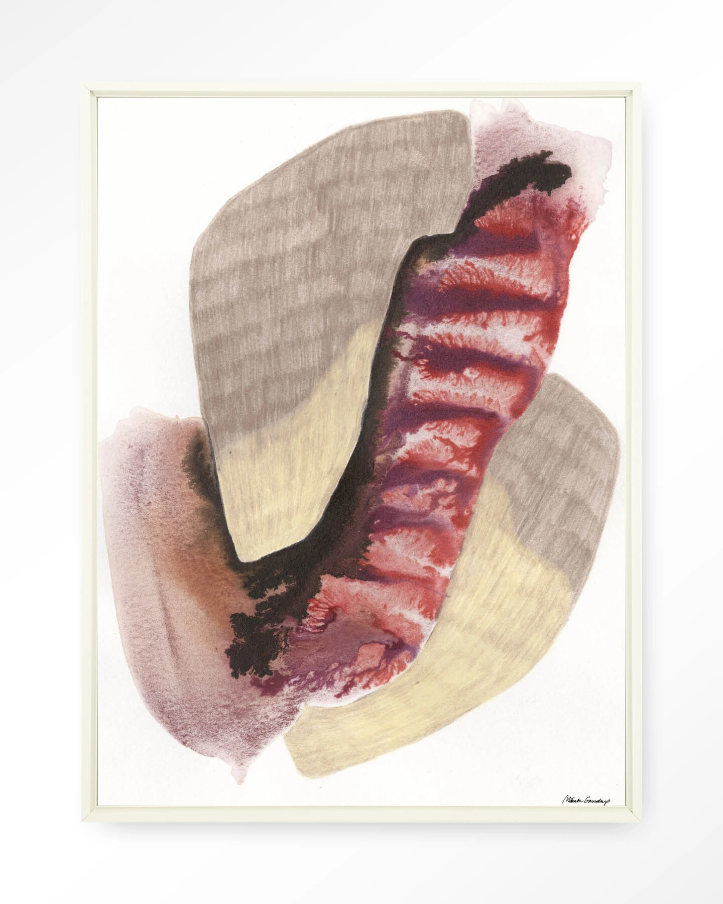 Urban Cotton Wandkleed 'Embrace' 110 x 145cm in Floating Frame - off white | Urban Cotton