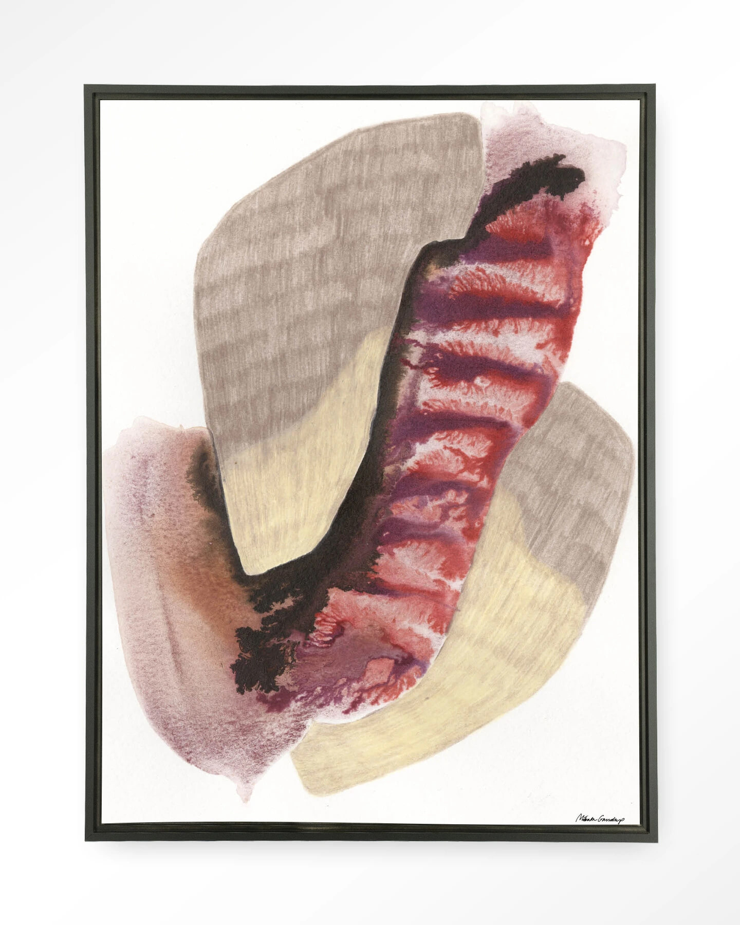 Urban Cotton Wandkleed 'Embrace' 145 x 190cm in Floating Frame - black | Urban Cotton
