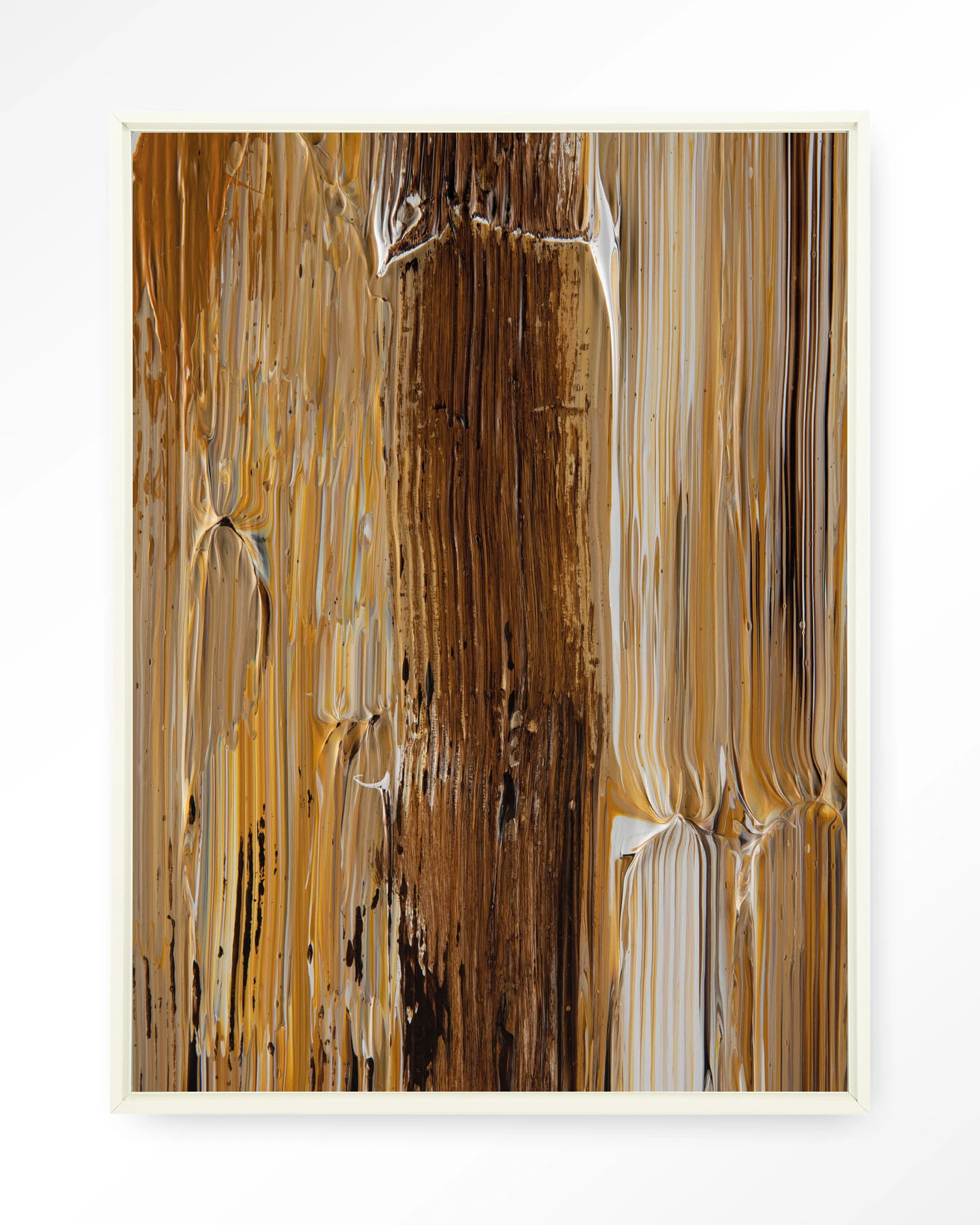 Urban Cotton Wandkleed 'Fluid' 145 x 190cm in Floating Frame - off white | Urban Cotton