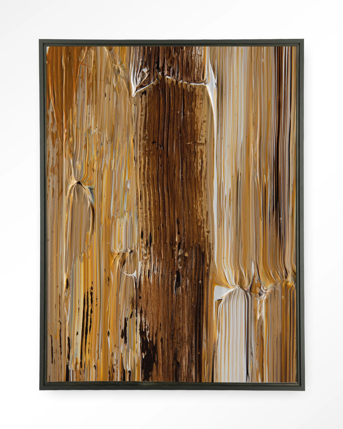 Urban Cotton Wandkleed 'Fluid' 80 x 110cm in Floating Frame - black | Urban Cotton