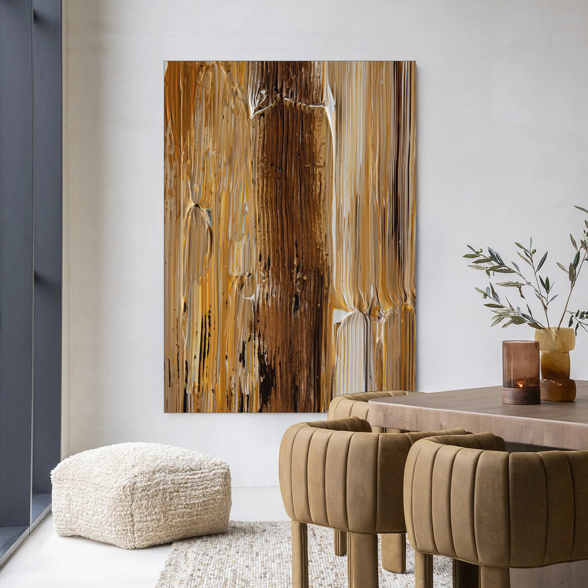 Urban Cotton Wandkleed 'Fluid' 80 x 110cm in Frame - black | Urban Cotton