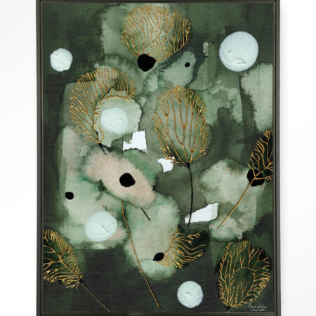 Urban Cotton Wandkleed 'Forest Flower' 145 x 190cm in Floating Frame - black | Urban Cotton