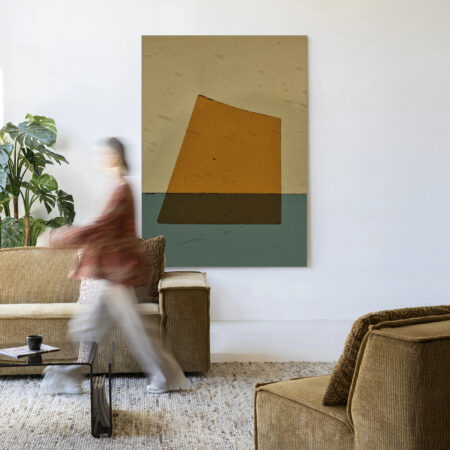 Urban Cotton Wandkleed 'Geen Beige' 110 x 145cm in Frame - black | Urban Cotton