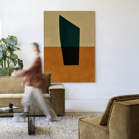 Urban Cotton Wandkleed 'Geen Groen' 145 x 190cm in Frame - black | Urban Cotton
