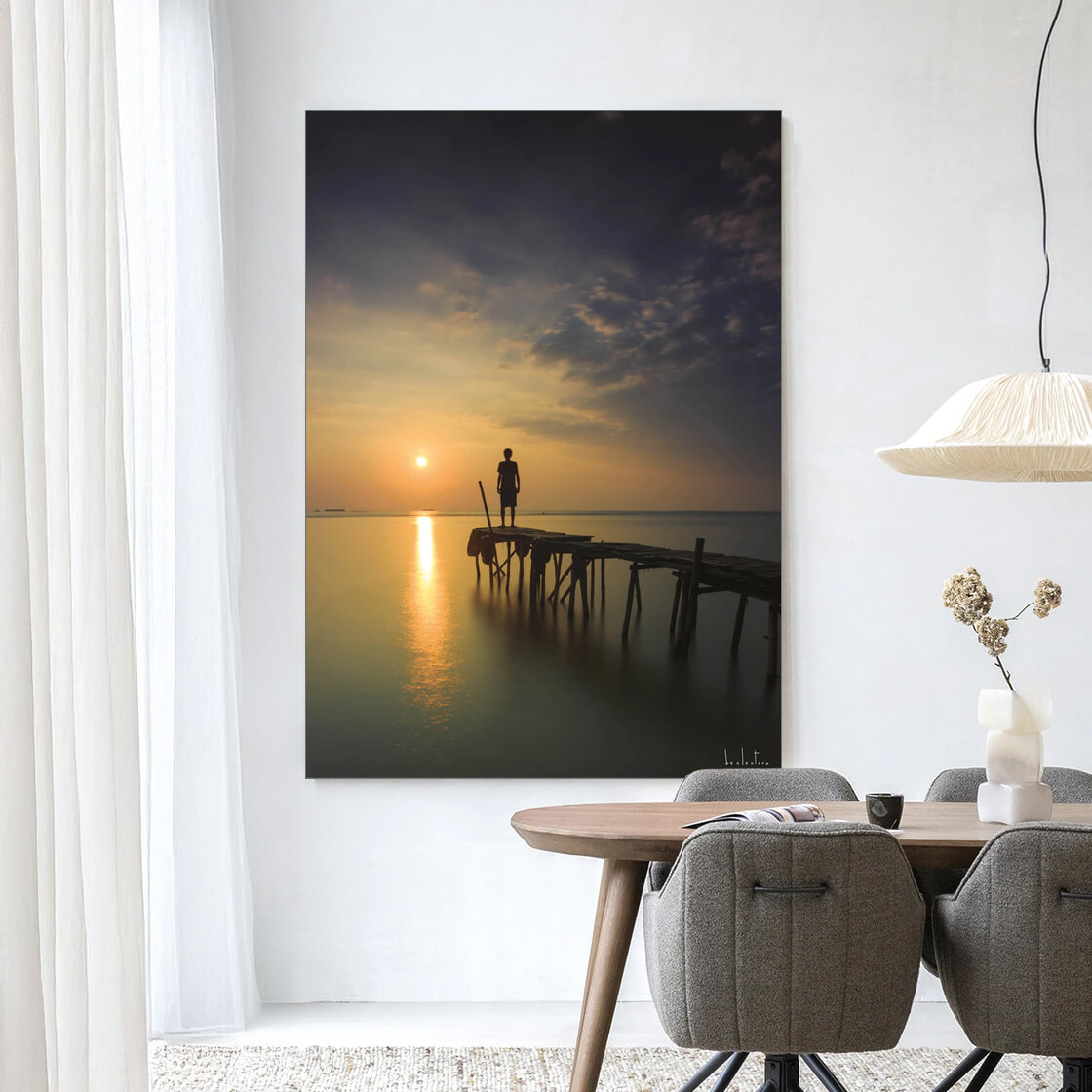 Urban Cotton Wandkleed 'Good Morning Cirebon' 110 x 145cm in Frame - black | Urban Cotton