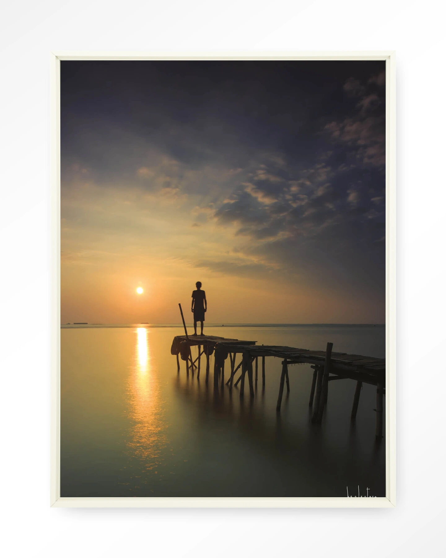 Urban Cotton Wandkleed 'Good Morning Cirebon' 145 x 190cm in Floating Frame - off white | Urban Cotton