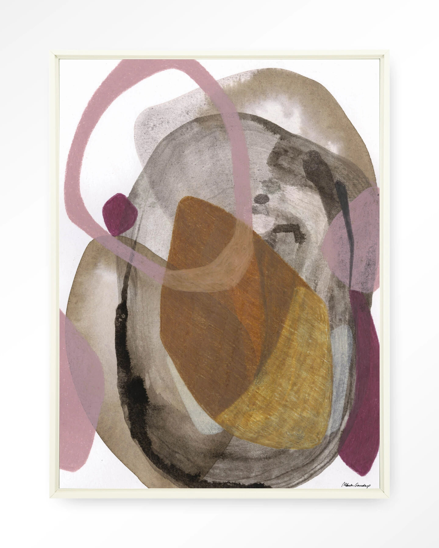 Urban Cotton Wandkleed 'Gravity' 110 x 145cm in Floating Frame - off white | Urban Cotton