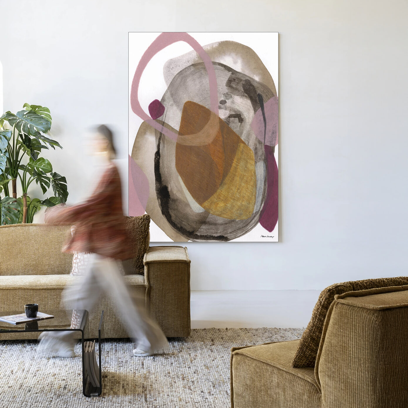 Urban Cotton Wandkleed 'Gravity' 110 x 145cm in Frame - black | Urban Cotton