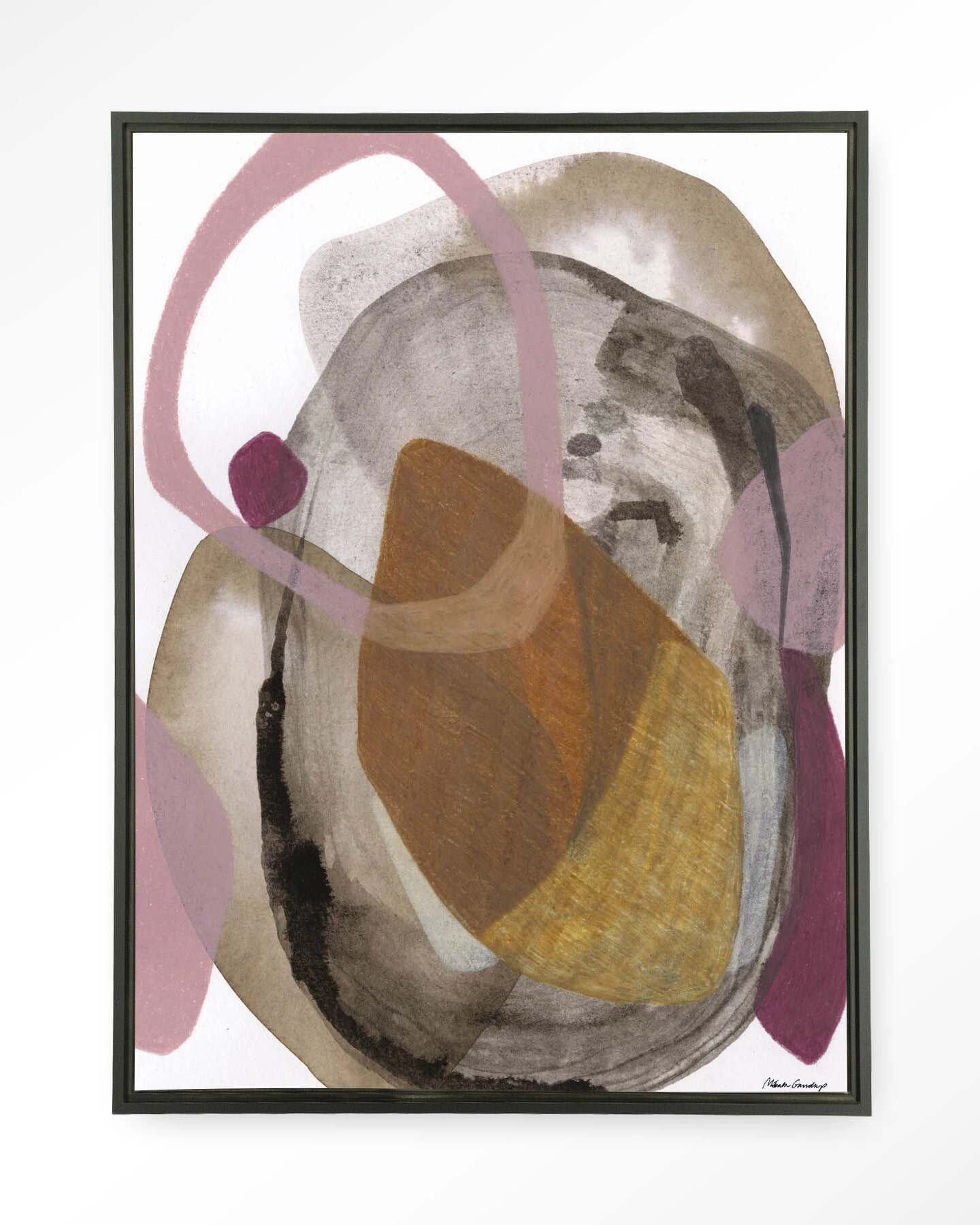Urban Cotton Wandkleed 'Gravity' 145 x 190cm in Floating Frame - black | Urban Cotton