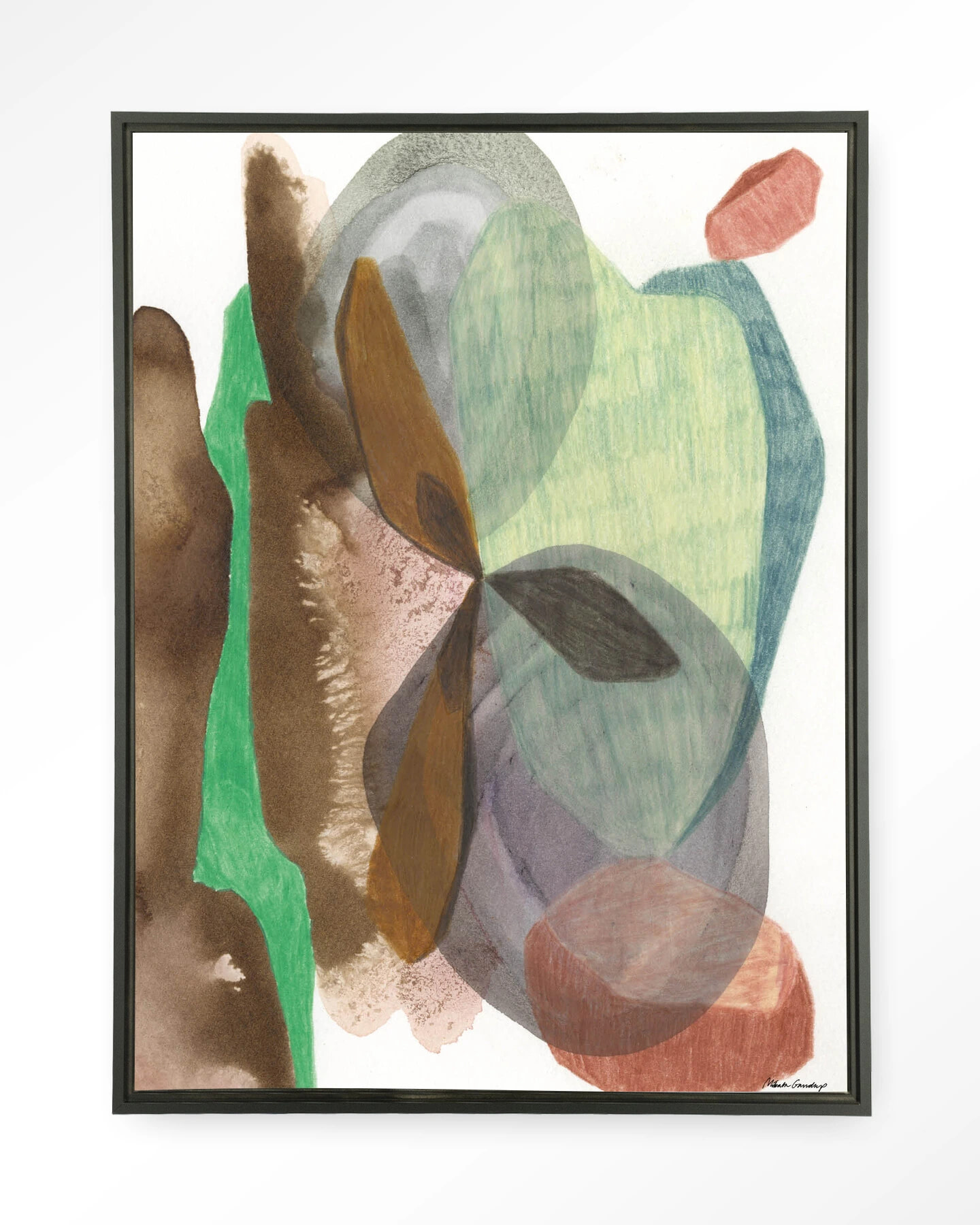 Urban Cotton Wandkleed 'Grounding' 110 x 145cm in Floating Frame - black | Urban Cotton