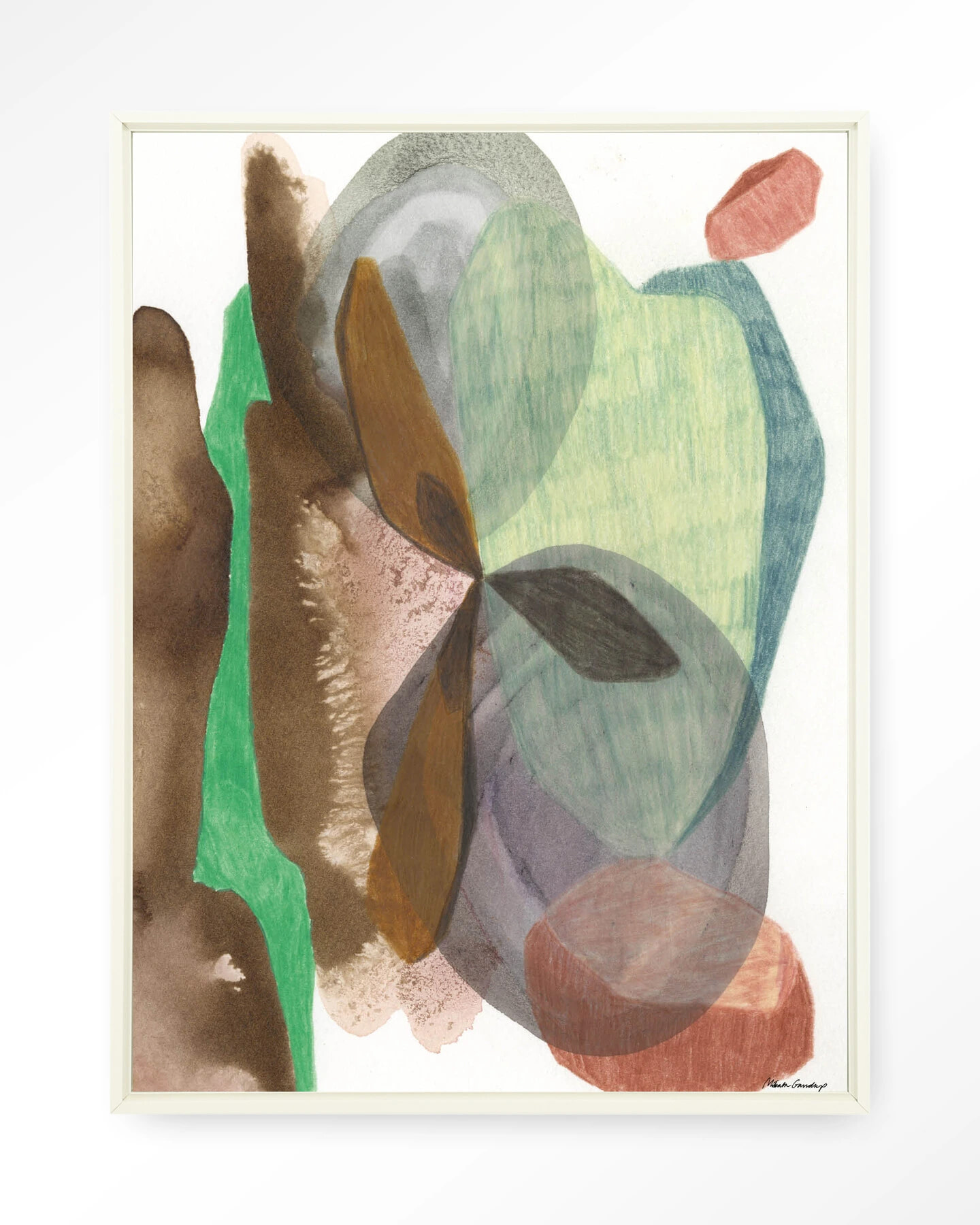 Urban Cotton Wandkleed 'Grounding' 110 x 145cm in Floating Frame - off white | Urban Cotton