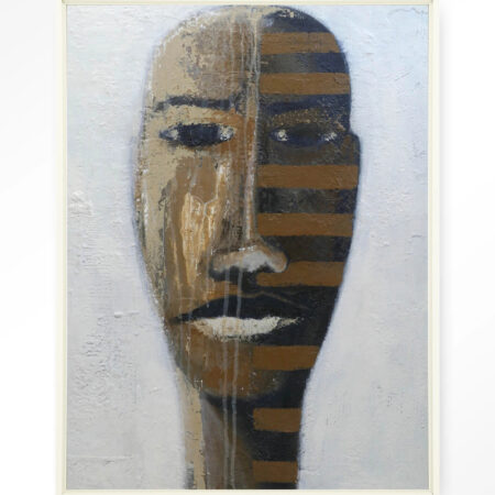 Urban Cotton Wandkleed 'Head 1' 110 x 145cm in Floating Frame - off white | Urban Cotton