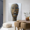 Urban Cotton Wandkleed 'Head 1' 110 x 145cm in Frame - black | Urban Cotton