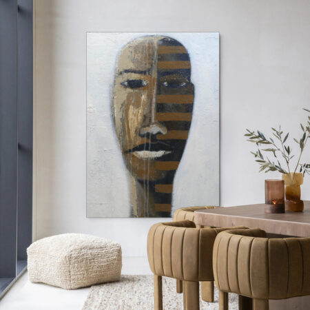 Urban Cotton Wandkleed 'Head 1' 110 x 145cm in Frame - black | Urban Cotton