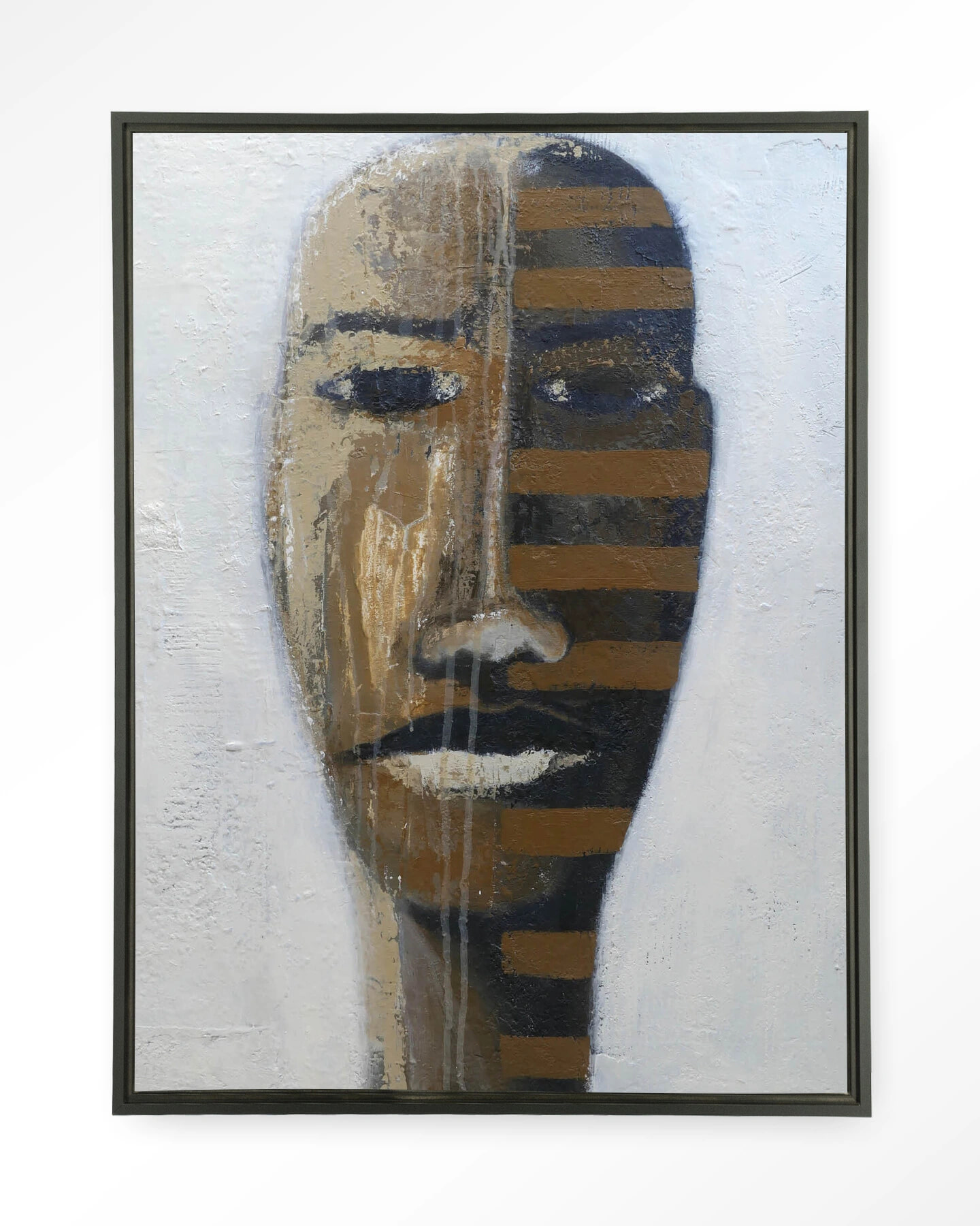 Urban Cotton Wandkleed 'Head 1' 145 x 190cm in Floating Frame - black | Urban Cotton