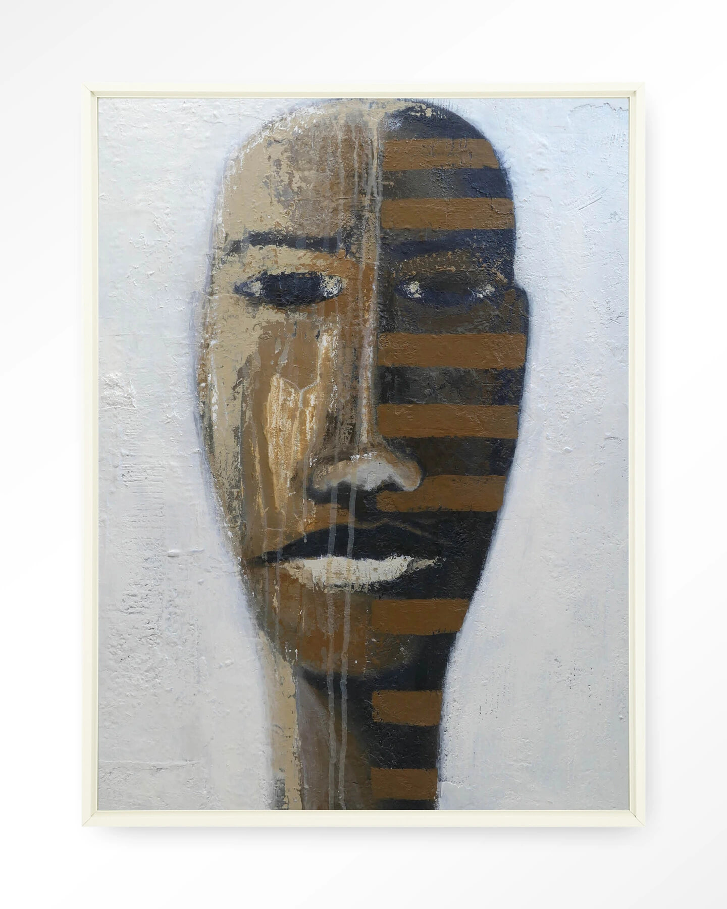 Urban Cotton Wandkleed 'Head 1' 145 x 190cm in Floating Frame - off white | Urban Cotton