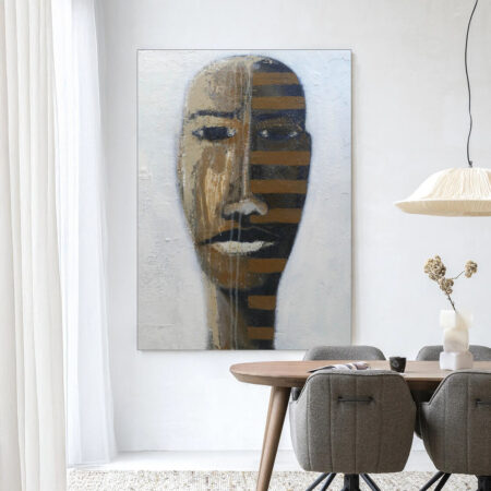 Urban Cotton Wandkleed 'Head 1' 80 x 110cm in Frame - black | Urban Cotton