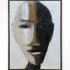 Urban Cotton Wandkleed 'Head 2' 110 x 145cm in Floating Frame - black | Urban Cotton