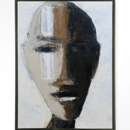 Urban Cotton Wandkleed 'Head 2' 110 x 145cm in Floating Frame - black | Urban Cotton