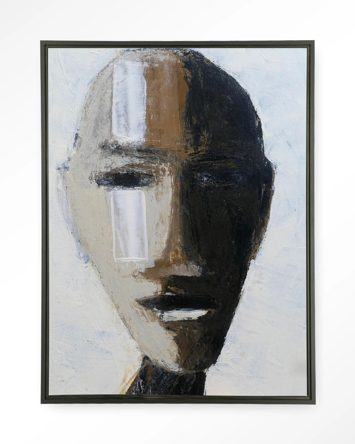 Urban Cotton Wandkleed 'Head 2' 110 x 145cm in Floating Frame - black | Urban Cotton