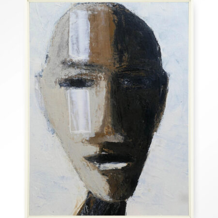 Urban Cotton Wandkleed 'Head 2' 110 x 145cm in Floating Frame - off white | Urban Cotton
