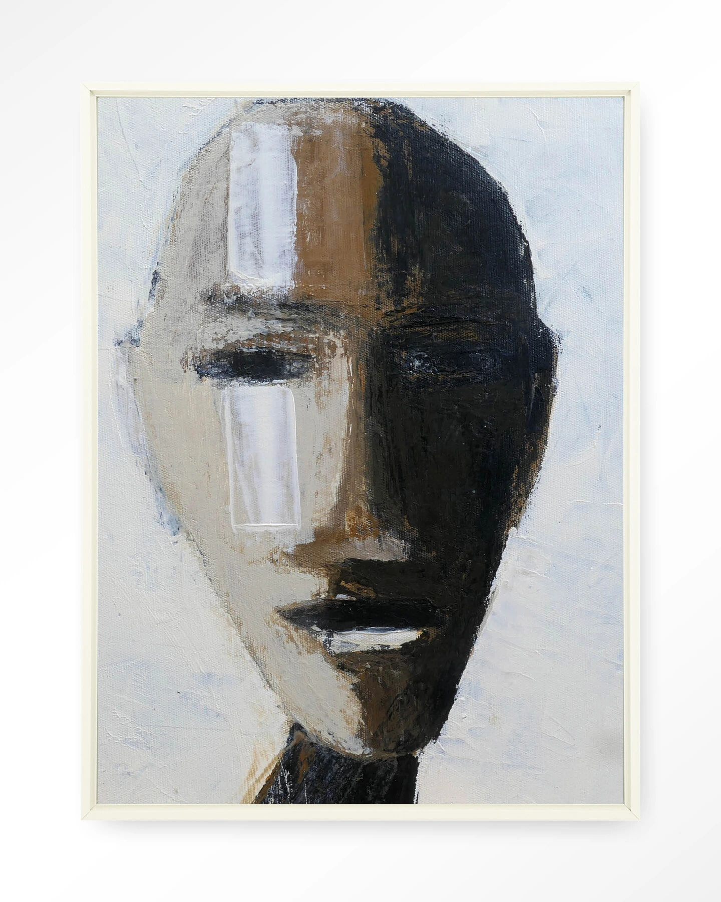 Urban Cotton Wandkleed 'Head 2' 80 x 110cm in Floating Frame - off white | Urban Cotton