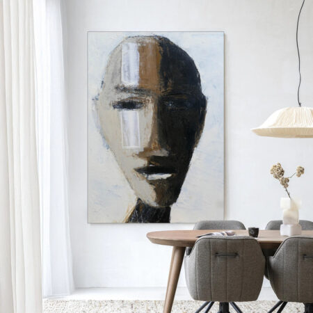 Urban Cotton Wandkleed 'Head 2' 80 x 110cm in Frame - black | Urban Cotton