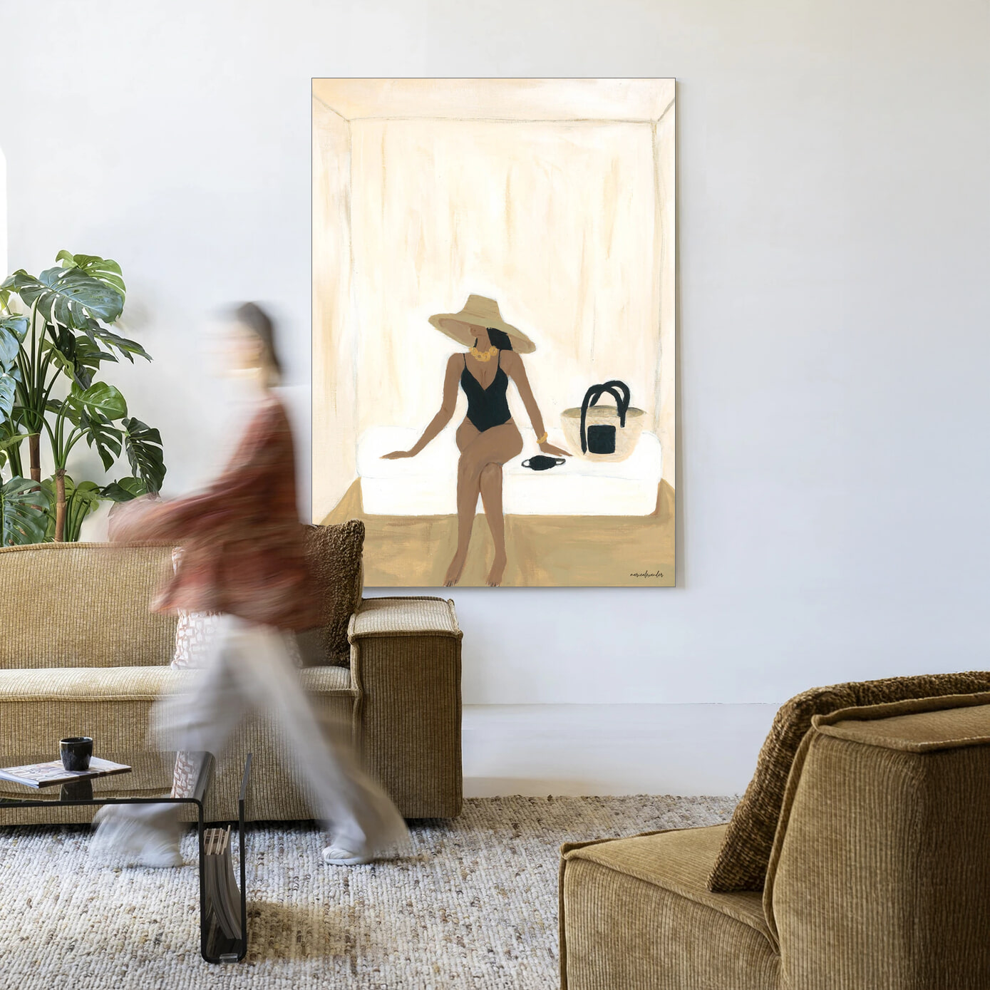 Urban Cotton Wandkleed 'Luxuriate Regardless' 110 x 145cm in Frame - black | Urban Cotton