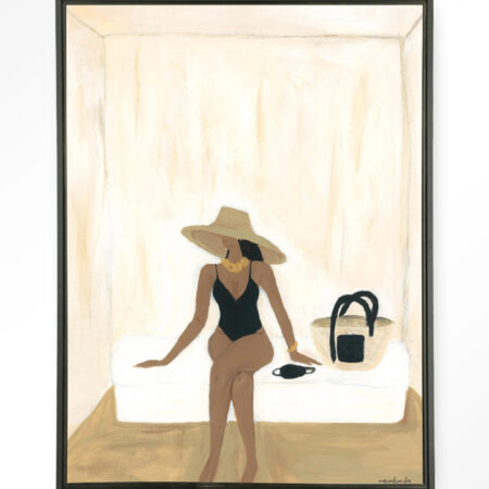 Urban Cotton Wandkleed 'Luxuriate Regardless' 80 x 110cm in Floating Frame - black | Urban Cotton