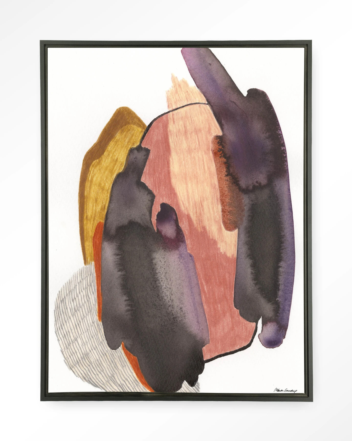 Urban Cotton Wandkleed 'Magnetism' 110 x 145cm in Floating Frame - black | Urban Cotton