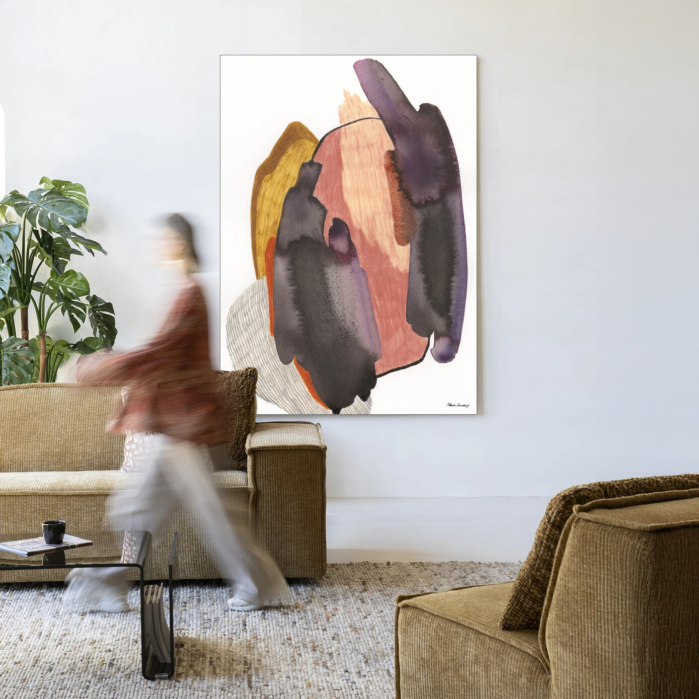 Urban Cotton Wandkleed 'Magnetism' 80 x 110cm in Frame - black | Urban Cotton