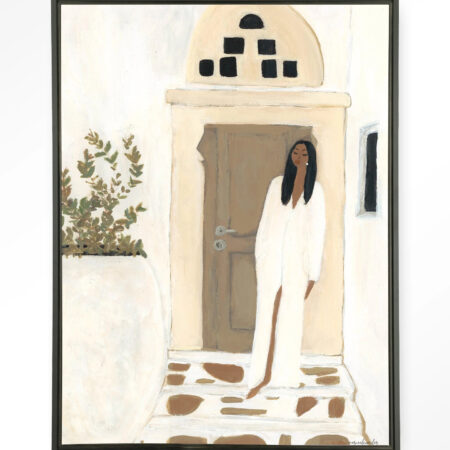 Urban Cotton Wandkleed 'Mediterranean Dream' 110 x 145cm in Floating Frame - black | Urban Cotton