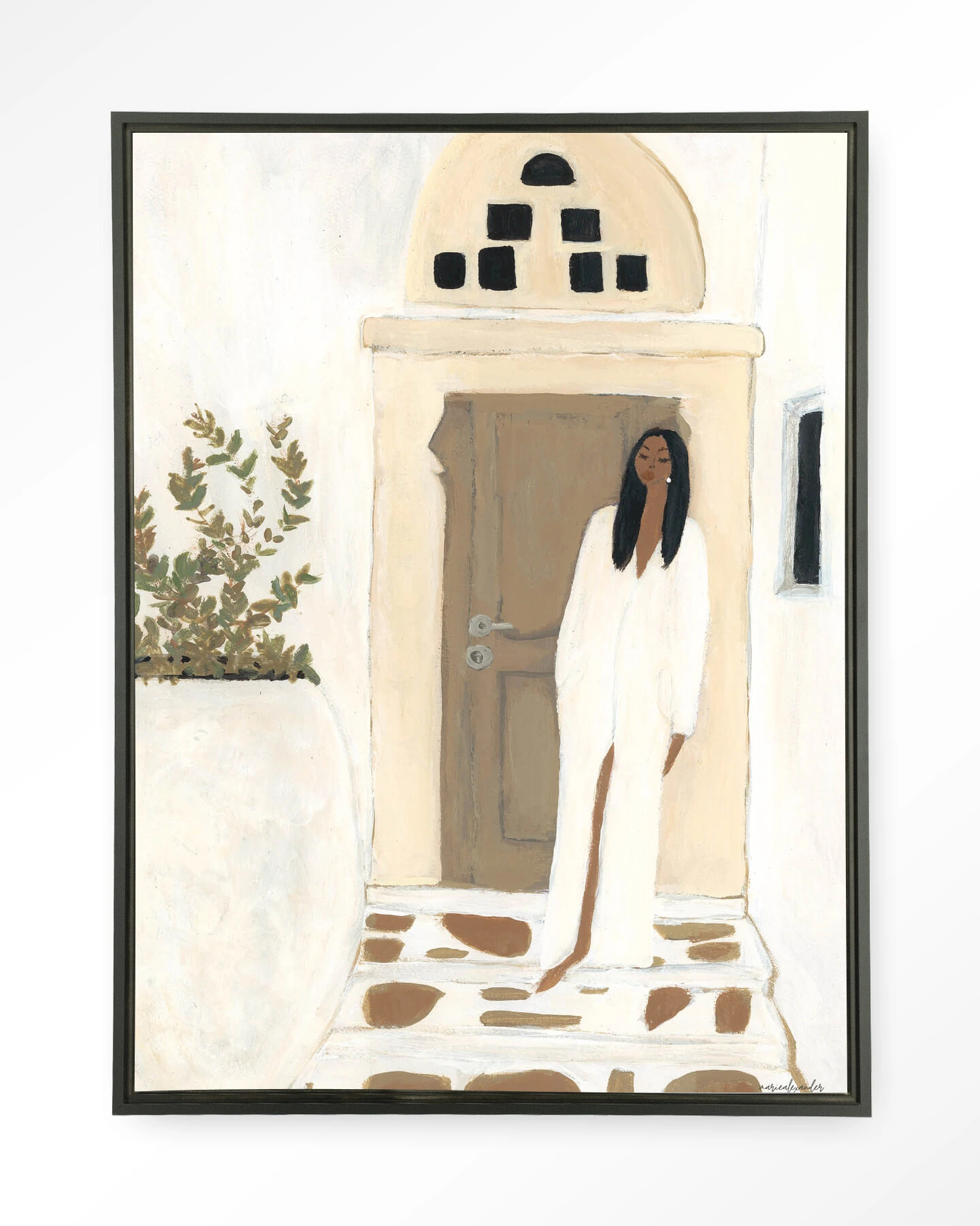 Urban Cotton Wandkleed 'Mediterranean Dream' 110 x 145cm in Floating Frame - black | Urban Cotton