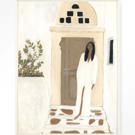Urban Cotton Wandkleed 'Mediterranean Dream' 110 x 145cm in Floating Frame - off white | Urban Cotton