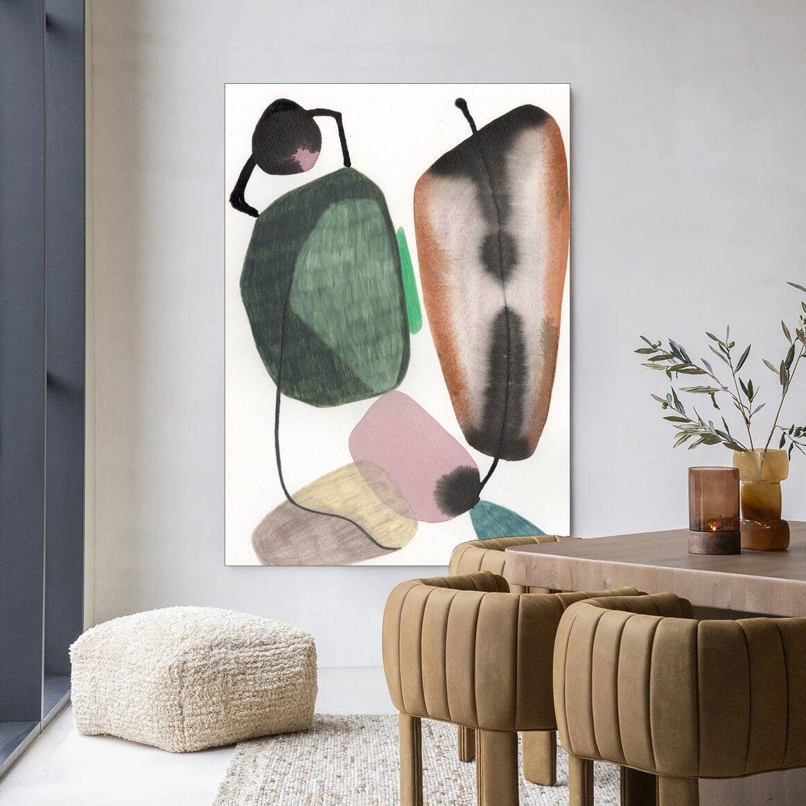 Urban Cotton Wandkleed 'Mobility' 110 x 145cm in Frame - black | Urban Cotton