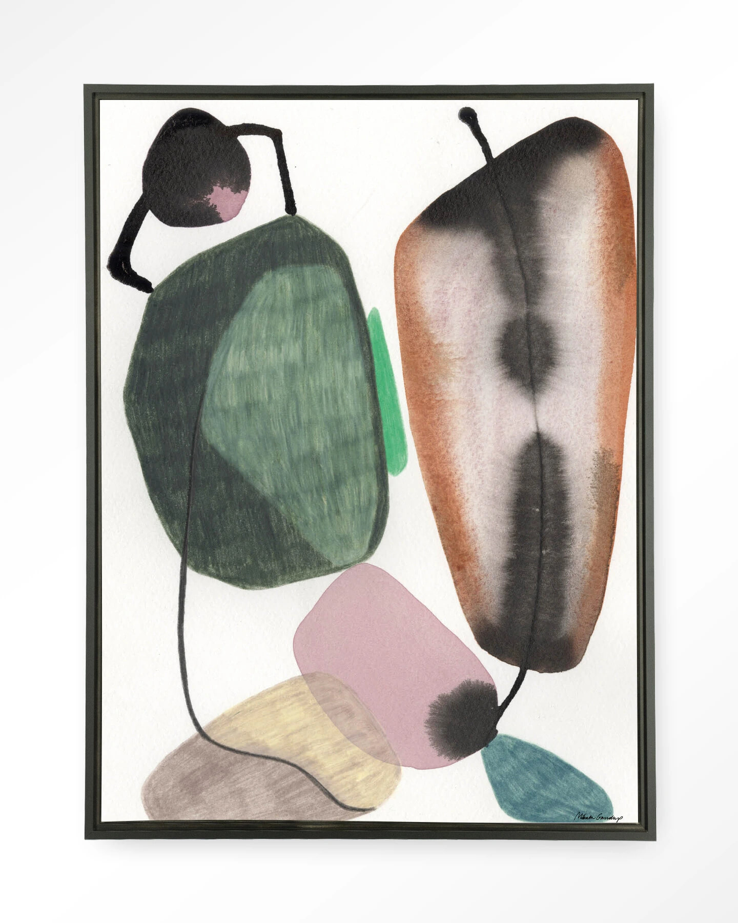 Urban Cotton Wandkleed 'Mobility' 80 x 110cm in Floating Frame - black | Urban Cotton