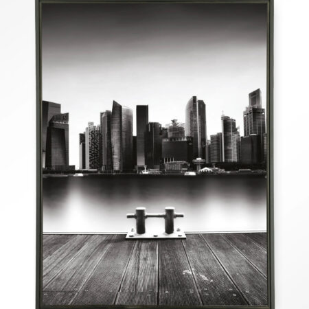 Urban Cotton Wandkleed 'Momentarily Silent' 110 x 145cm in Floating Frame - black | Urban Cotton
